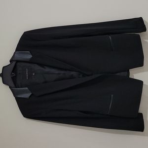 Rock & republic Faux Leather Crystal Angel black Jacket